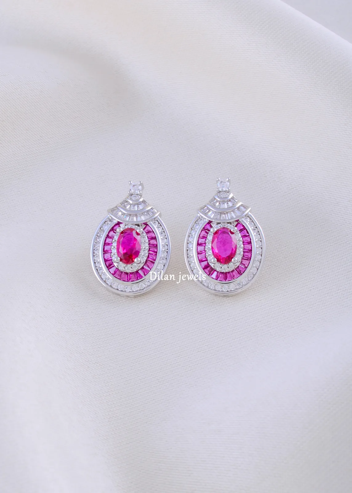 Pink-Majesty-Classic-Studs-Silver-EAR002284a Pink Majesty Classic Studs (Silver) EAR002284 - Image 1