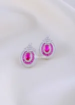 Pink Majesty Classic Studs (Silver) EAR002284 - Image 2