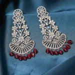 Pink Party Danglers (Silver) EAR000494