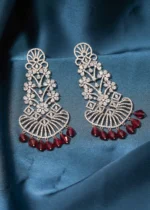 Pink Party Danglers (Silver) EAR000494