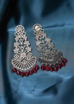 Pink Party Danglers (Silver) EAR000494 - Image 2