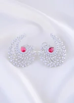 Pink Royale Spiral Earrings (Silver) EAR002188