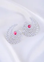 Pink Royale Spiral Earrings (Silver) EAR002188 - Image 2