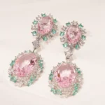 Pink Statement Earrings (Silver) EAR000520