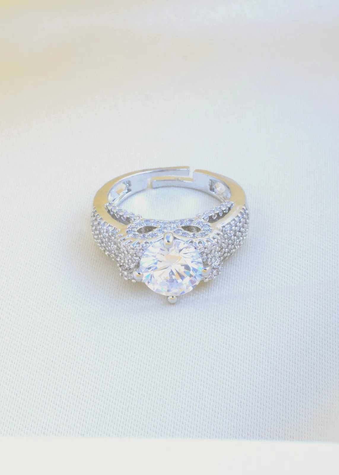 Platinum-Solitaire-Diamond-Ring-Silver-RING00883a Platinum Solitaire Diamond Ring (Silver) RING00883 - Image 1