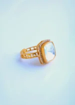 Polki Fusion Adjustable Ring (Antique Gold) RING01004 - Image 3