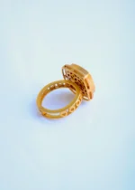 Polki Fusion Adjustable Ring (Antique Gold) RING01004 - Image 4