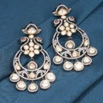 Polki Mayur Chandbali (Dual Plating) EAR000624