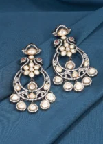 Polki Mayur Chandbali (Dual Plating) EAR000624
