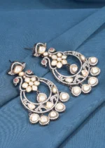 Polki Mayur Chandbali (Dual Plating) EAR000624 - Image 2