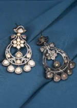 Polki Mayur Chandbali (Dual Plating) EAR000624 - Image 4