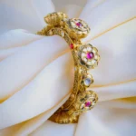 Polki Pacheli Ruby Openable Single Kada (Antique Gold) BRA001059