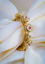 Polki Pacheli Ruby Openable Single Kada (Antique Gold) BRA001059
