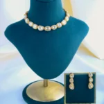 Polki Single Line Necklace Set (Yellow Gold) NEC000865