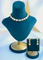Polki Single Line Necklace Set (Yellow Gold) NEC000865