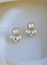 Polki Stud Earrings (Yellow Gold) EAR000919 - Image 2