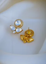 Polki Stud Earrings (Yellow Gold) EAR000919 - Image 3