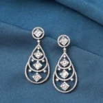 Pressure Setting Drop Earrings (Silver) EAR000721