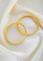 Pressure Setting Floral Bangles (Yellow Gold) BAN001494 - Image 3