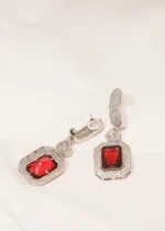 Princess Rectangle Earrings (Yellow Gold) EAR000447 - Image 3