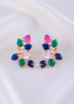Prism Glow Statement Earrings (Yellow Gold) EAR002290