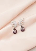Purple Drop Earrings (Silver) EAR000764
