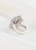 Purple Silver Plated Diamond Ring- RING02799 - Image 4