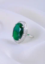 Queen’s Embrace Emerald Ring (Silver) RING01852 - Image 3