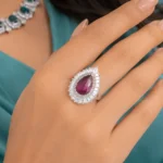Purple Silver Plated Diamond Ring- RING02799