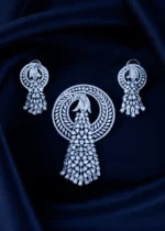 Radiance Luxury American Diamond Pendant Set (Silver) PSET01453