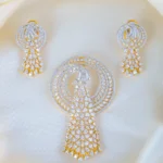 Radiance Luxury American Diamond Pendant Set (Yellow Gold) PSET01452