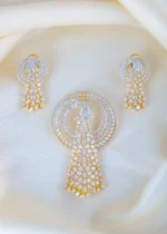 Radiance Luxury American Diamond Pendant Set (Yellow Gold) PSET01452