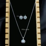 Radiant Circle Elegance Necklace Set (Silver) NEC002575