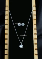 Radiant Circle Elegance Necklace Set (Silver) NEC002575