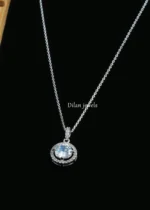 Radiant Circle Elegance Necklace Set (Silver) NEC002575 - Image 2