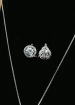 Radiant Circle Elegance Necklace Set (Silver) NEC002575 - Image 3