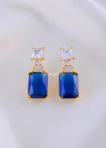 Radiant Gleam Blue Earrings (Yellow Gold) EAR002145