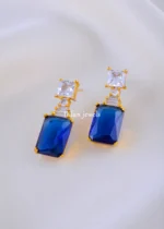 Radiant Gleam Blue Earrings (Yellow Gold) EAR002145 - Image 2
