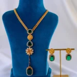 Radiant Harmony Green Necklace Set (Antique Gold) NEC002021