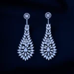 Radiant Leaf Cascade American Diamond Earrings (Silver) EAR001585