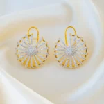 Radiant Sunburst Gold Earrings (Yellow Gold) EAR001540