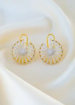 Radiant Sunburst Gold Earrings (Yellow Gold) EAR001540