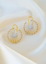 Radiant Sunburst Gold Earrings (Yellow Gold) EAR001540 - Image 2