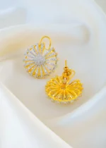 Radiant Sunburst Gold Earrings (Yellow Gold) EAR001540 - Image 3