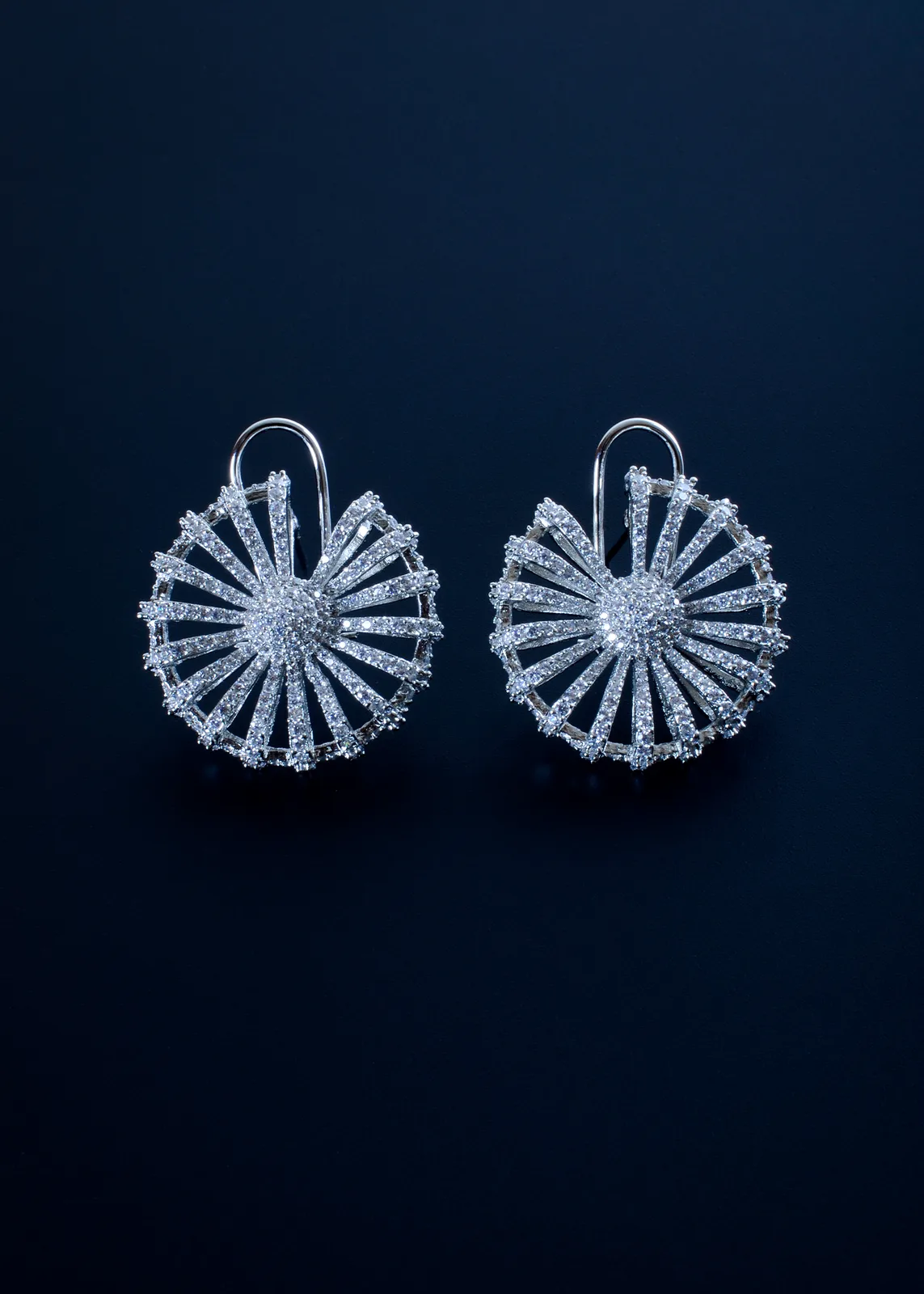 Radiant-Sunburst-Silver-Earrings-Silver-EAR001557a Radiant Sunburst Silver Earrings (Silver) EAR001557 - Image 1