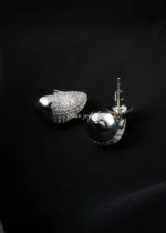 Radiant Teardrop Diamond Studs (Silver) EAR002558 - Image 3
