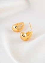 Radiant Teardrop Diamond Studs (Yellow Gold) EAR002462 - Image 3
