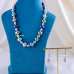 Rainbow Baroque Pearl Luster Set (Silver) NEC002221