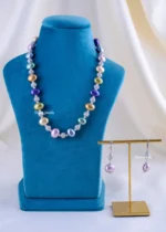 Rainbow Baroque Pearl Luster Set (Silver) NEC002221