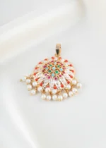 Rainbow Gemstone Pearl Drop Pendant (Yellow Gold) PSET02470 - Image 2